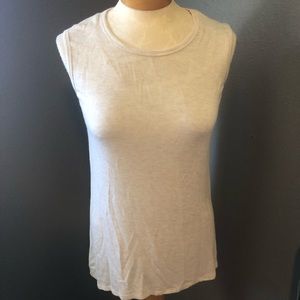 Bobeau Cream Sleeveless Peek-a-Boo Top Medium